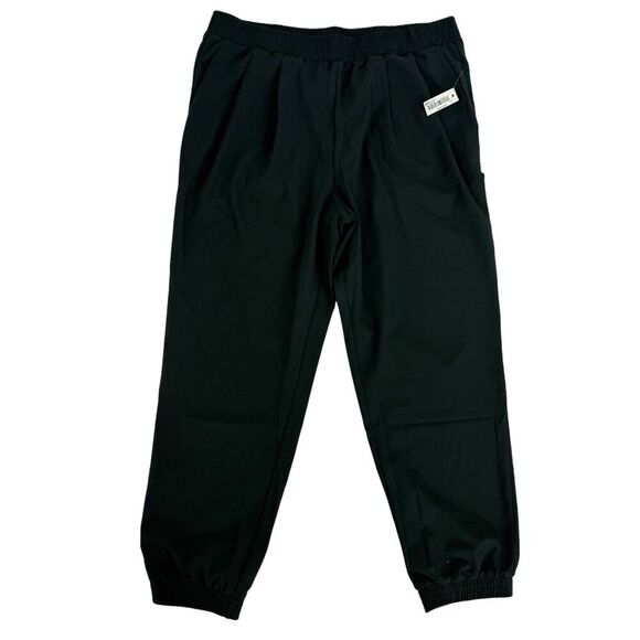 NWT Daily Ritual Moss Green Elastic Waist Crop Jogger Pants Pockets Sz L Stretch - Picture 1 of 13